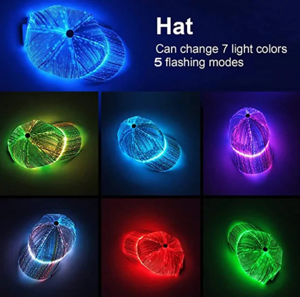 EDM Fiber Optic LED Hat